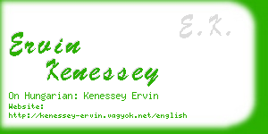 ervin kenessey business card